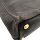 PRADA Canapa Mini Black Canvas Handbag Black Tote Logo Gold Hardware 7-10-728