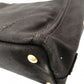 PRADA Canapa Mini Black Canvas Handbag Black Tote Logo Gold Hardware 7-10-728