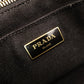 PRADA Canapa Mini Black Canvas Handbag Black Tote Logo Gold Hardware 7-10-728