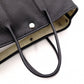 HERMES Garden Party TPM Tote Bag, Leather, Black, Silver Hardware, □K Stamped