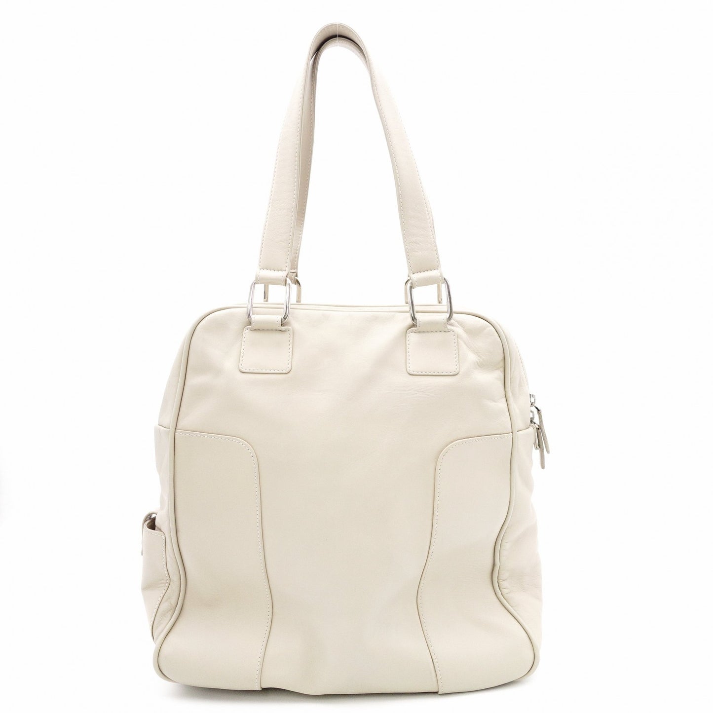 LOEWE Anagram Shoulder Bag Leather Beige Vintage