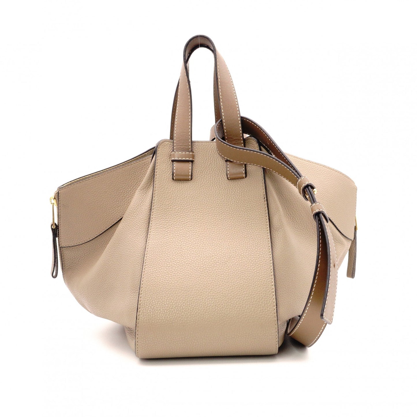 LOEWE Hammock Small Handbag, Leather, Beige, 2-Way Crossbody