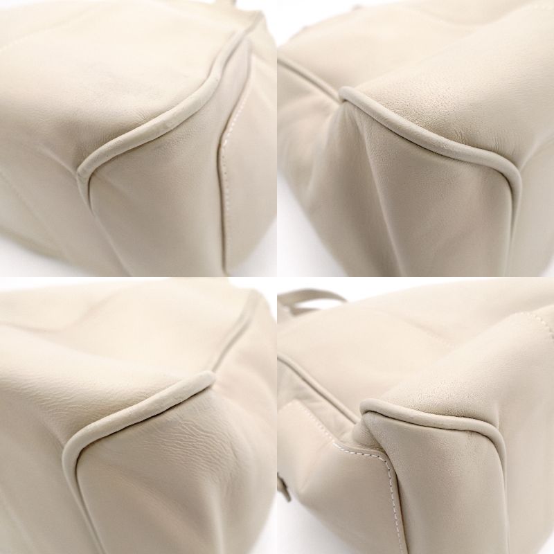 LOEWE Anagram Shoulder Bag Leather Beige Vintage