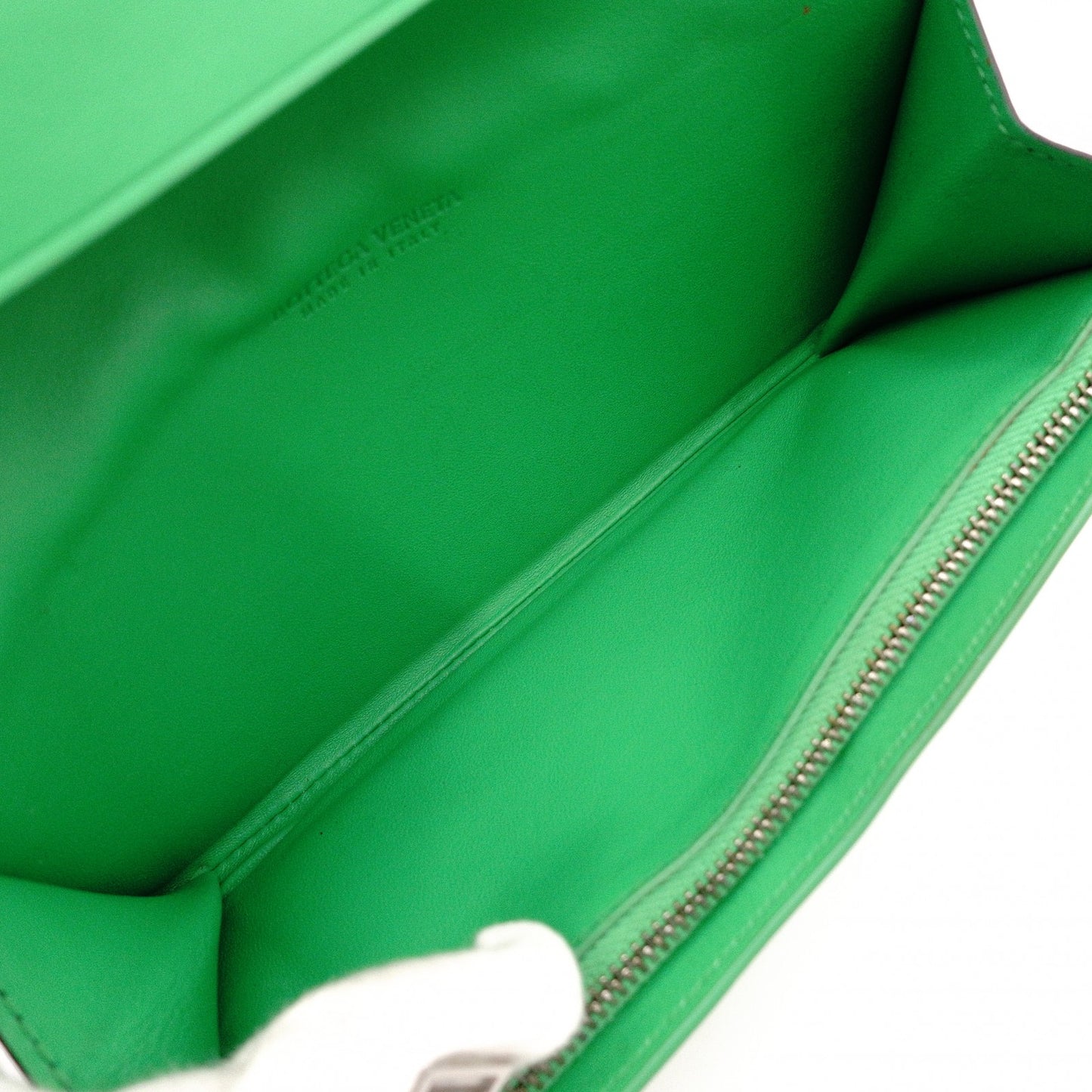 BOTTEGA VENETA Intrecciato Long Wallet, Leather, Black/Green, Men's
