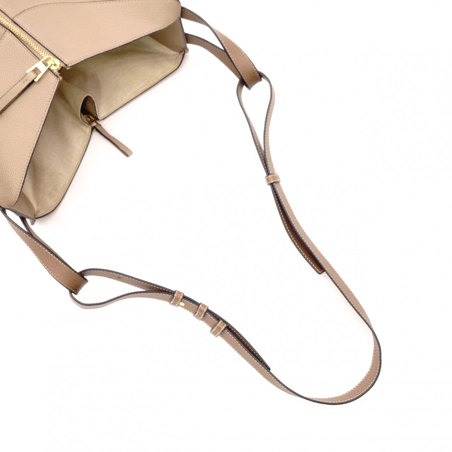 LOEWE Hammock Small Handbag, Leather, Beige, 2-Way Crossbody
