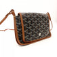 GOYARD Plume Shoulder Bag PVC Leather Brown × Black Crossbody 7-8-596