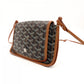 GOYARD Plume Shoulder Bag PVC Leather Brown × Black Crossbody 7-8-596