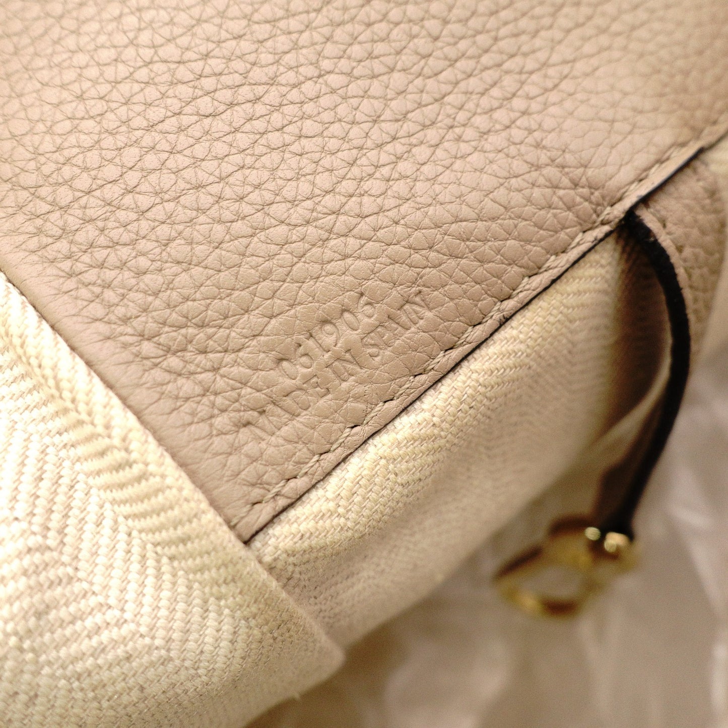 LOEWE Hammock Small Handbag, Leather, Beige, 2-Way Crossbody