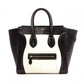 CELINE Luggage Mini Shopper Handbag, Leather, White, Tote Bag