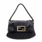 FENDI Zucca Shoulder Bag Canvas Black