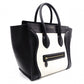 CELINE Luggage Mini Shopper Handbag, Leather, White, Tote Bag