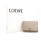 LOEWE Anagram Compact Wallet, Tri-fold, Leather, Beige, Women's