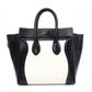 CELINE Luggage Mini Shopper Handbag, Leather, White, Tote Bag