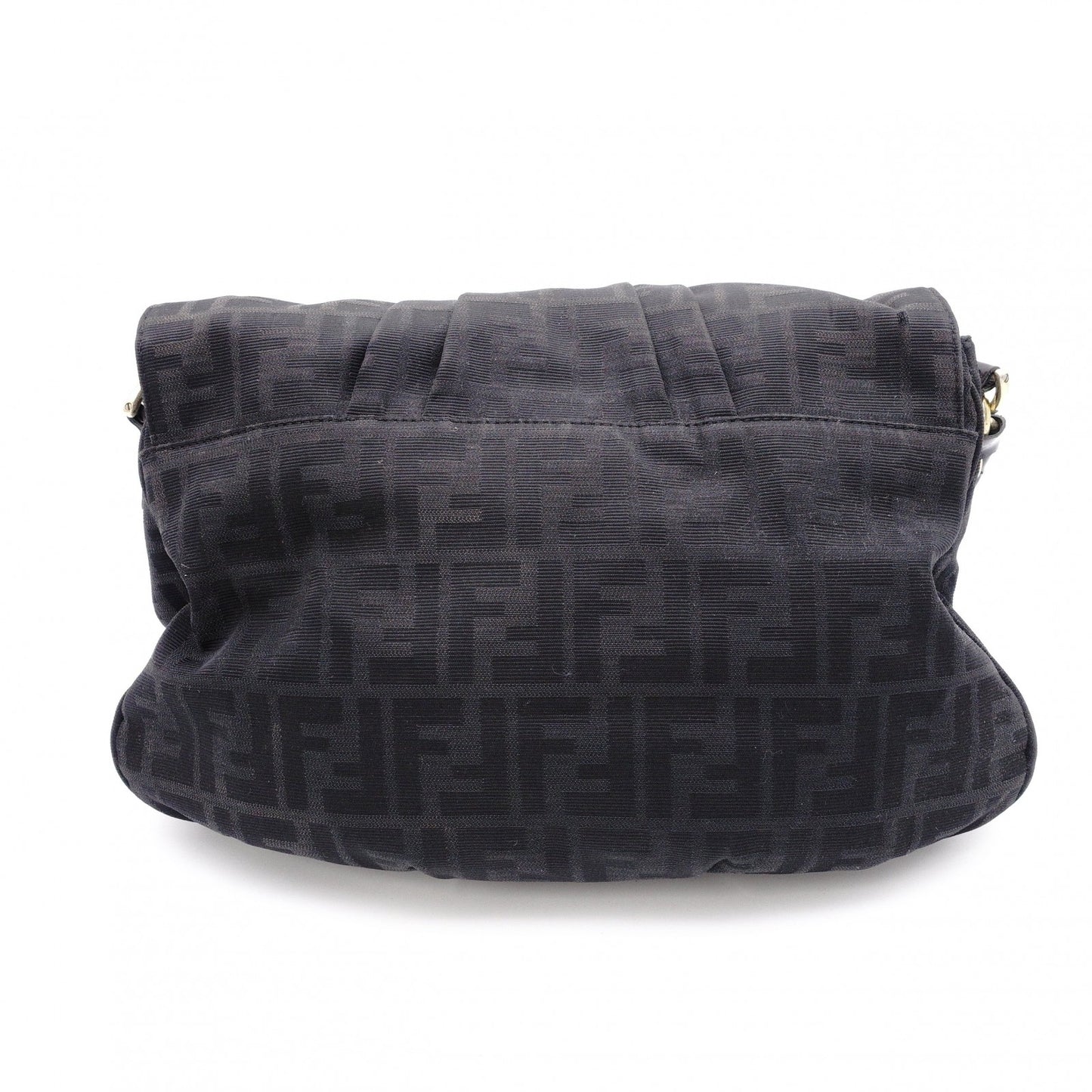 FENDI Zucca Shoulder Bag Canvas Black
