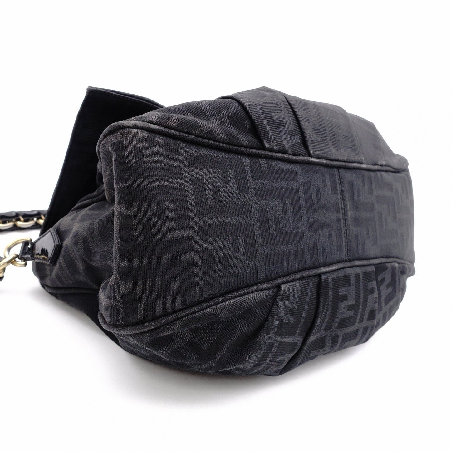 FENDI Zucca Shoulder Bag Canvas Black