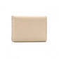 LOEWE Anagram Compact Wallet, Tri-fold, Leather, Beige, Women's