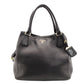 PRADA Vittorino Dino Tote Bag Black Leather Black Gold Hardware 2-Way Shoulder 7-10-327