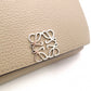 LOEWE Anagram Compact Wallet, Tri-fold, Leather, Beige, Women's