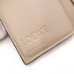 LOEWE Anagram Compact Wallet, Tri-fold, Leather, Beige, Women's