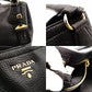 PRADA Vittorino Dino Tote Bag Black Leather Black Gold Hardware 2-Way Shoulder 7-10-327