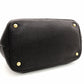 PRADA Vittorino Dino Tote Bag Black Leather Black Gold Hardware 2-Way Shoulder 7-10-327