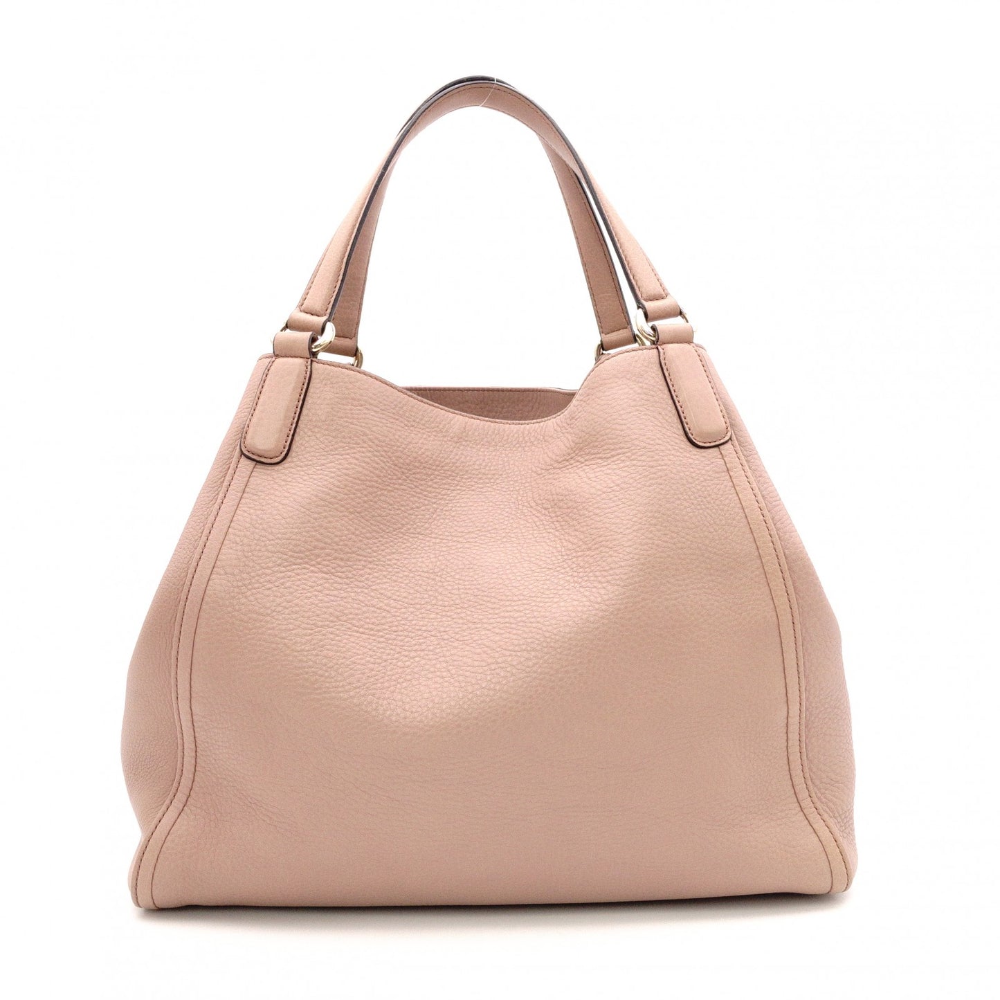 GUCCI Soho Shoulder Bag, Leather, Pink Beige, Fringe, GG Logo
