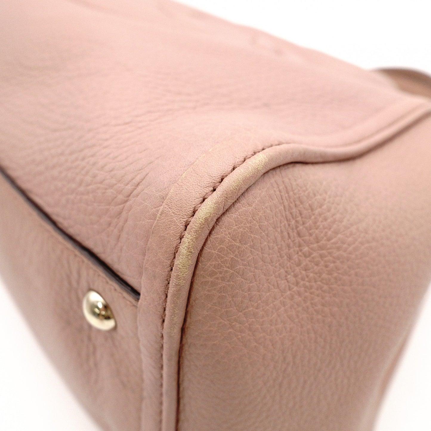 GUCCI Soho Shoulder Bag, Leather, Pink Beige, Fringe, GG Logo