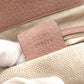 GUCCI Soho Shoulder Bag, Leather, Pink Beige, Fringe, GG Logo