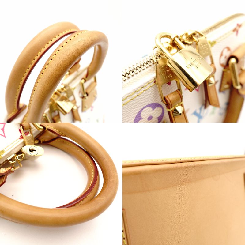 LOUIS VUITTON Alma PM Multicolor Handbag White Studs M92647 7-10-962