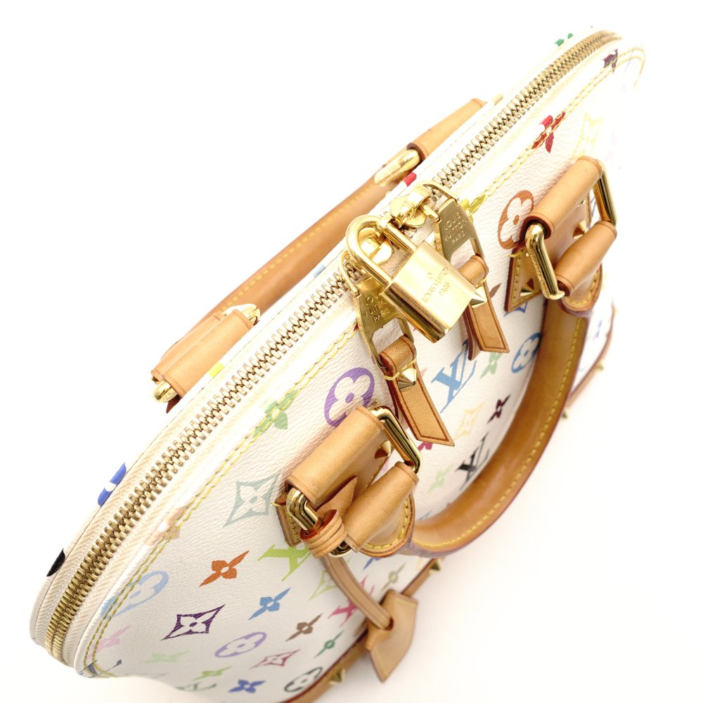 LOUIS VUITTON Alma PM Multicolor Handbag White Studs M92647 7-10-962