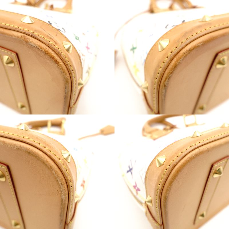 LOUIS VUITTON Alma PM Multicolor Handbag White Studs M92647 7-10-962