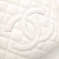 CHANEL Caviar Skin PST Chain Shoulder Bag, Leather, White, Silver Hardware