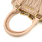 MIU MIU Matelassé Handbag Pink Beige 2-Way Gold Hardware Leather Crossbody 7-10-966