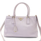 PRADA Galleria Handbag Double Zip Satchel Medium Saffiano Leather Purple Triangle Logo Gold Hardware 7-10-965