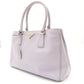 PRADA Galleria Handbag Double Zip Satchel Medium Saffiano Leather Purple Triangle Logo Gold Hardware 7-10-965