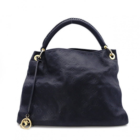 LOUIS VUITTON Artsy MM Monogram Empreinte Shoulder Bag, Leather, Navy
