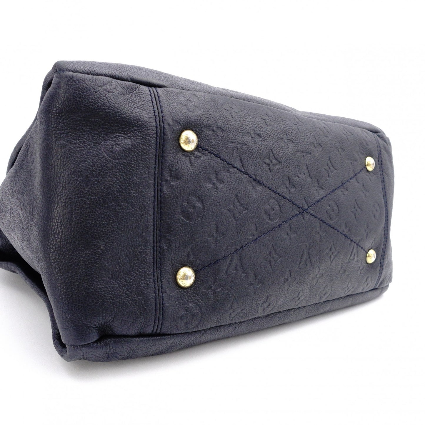LOUIS VUITTON Artsy MM Monogram Empreinte Shoulder Bag, Leather, Navy