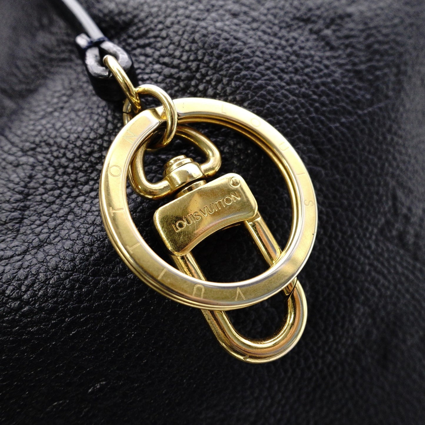 LOUIS VUITTON Artsy MM Monogram Empreinte Shoulder Bag, Leather, Navy