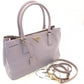 PRADA Galleria Handbag Double Zip Satchel Medium Saffiano Leather Purple Triangle Logo Gold Hardware 7-10-965