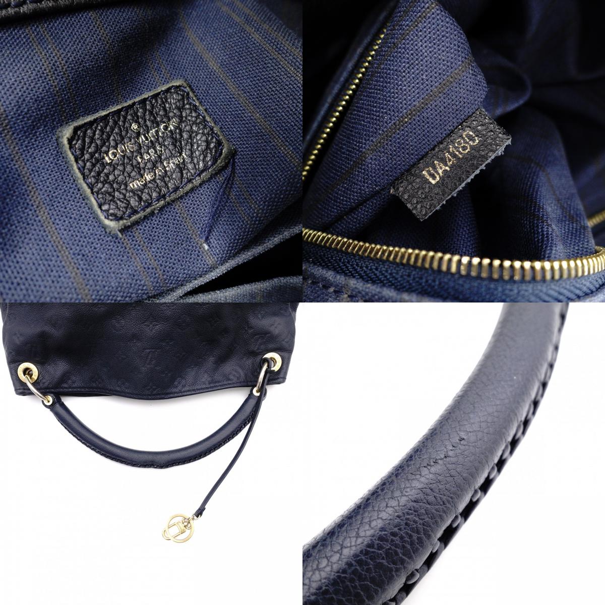 LOUIS VUITTON Artsy MM Monogram Empreinte Shoulder Bag, Leather, Navy