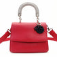 Christian Dior Be Dior Handbag Red × Navy 2-Way Leather Silver Hardware 7-10-667