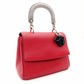 Christian Dior Be Dior Handbag Red × Navy 2-Way Leather Silver Hardware 7-10-667