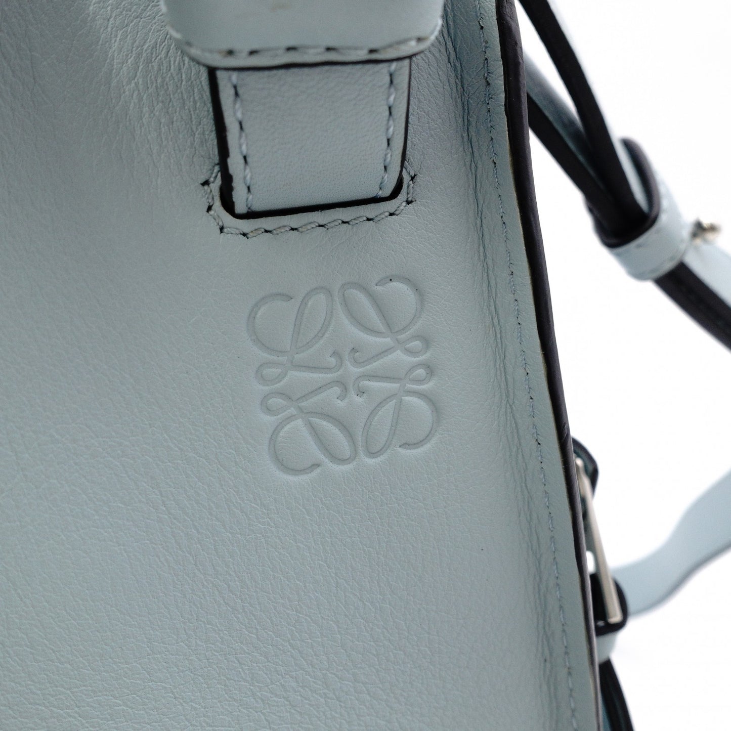 LOEWE Hammock Handbag Leather Light Blue 2-Way