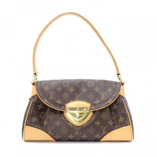 LOUIS VUITTON Beverly MM Monogram Canvas Shoulder Bag, Leather and PVC, Brown