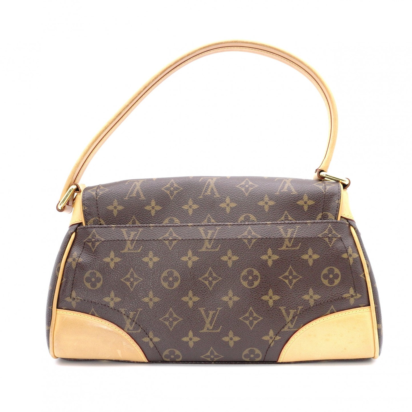 LOUIS VUITTON Beverly MM Monogram Canvas Shoulder Bag, Leather and PVC, Brown