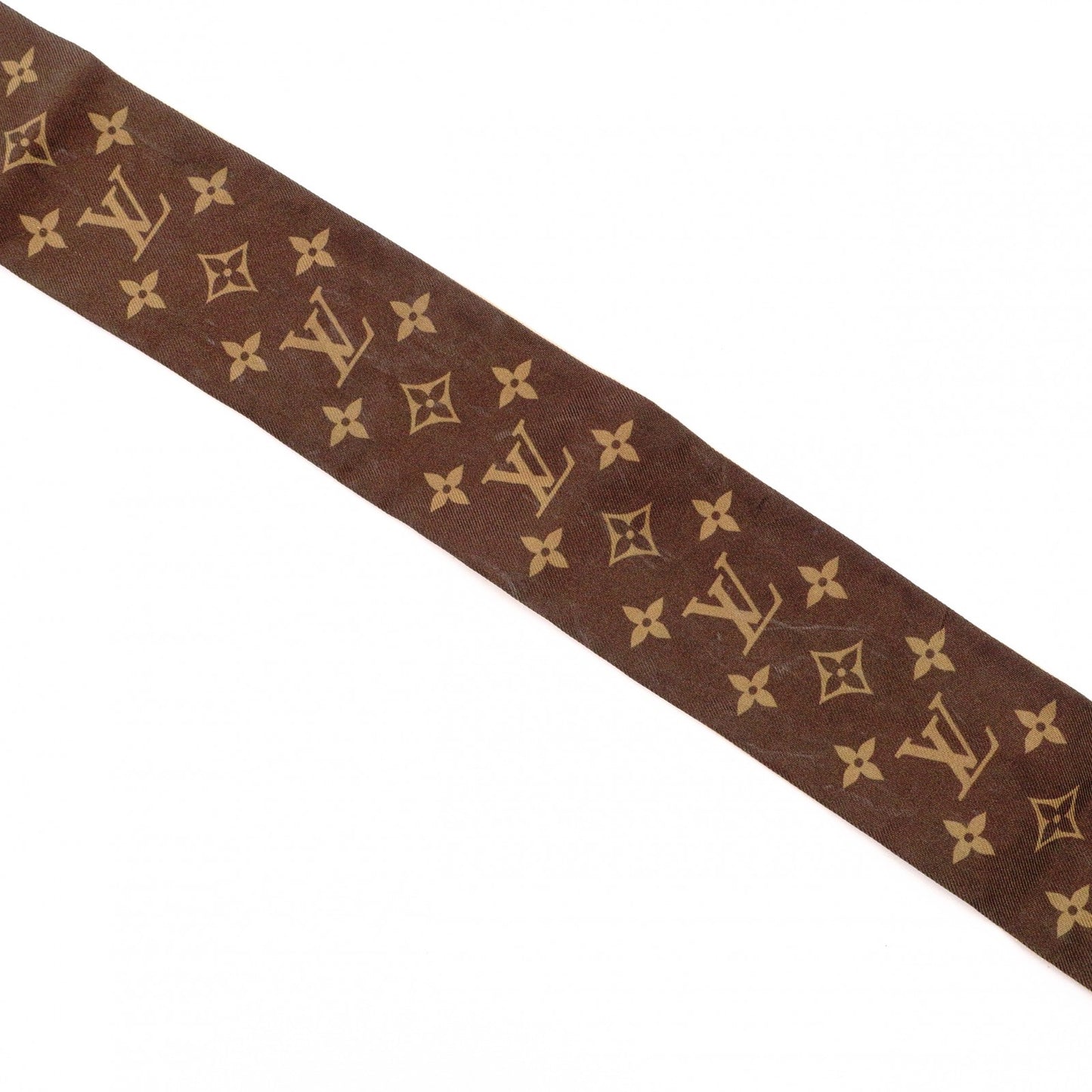 LOUIS VUITTON Vivienne Twilly Bando BB Scarf, Silk, Brown Tones