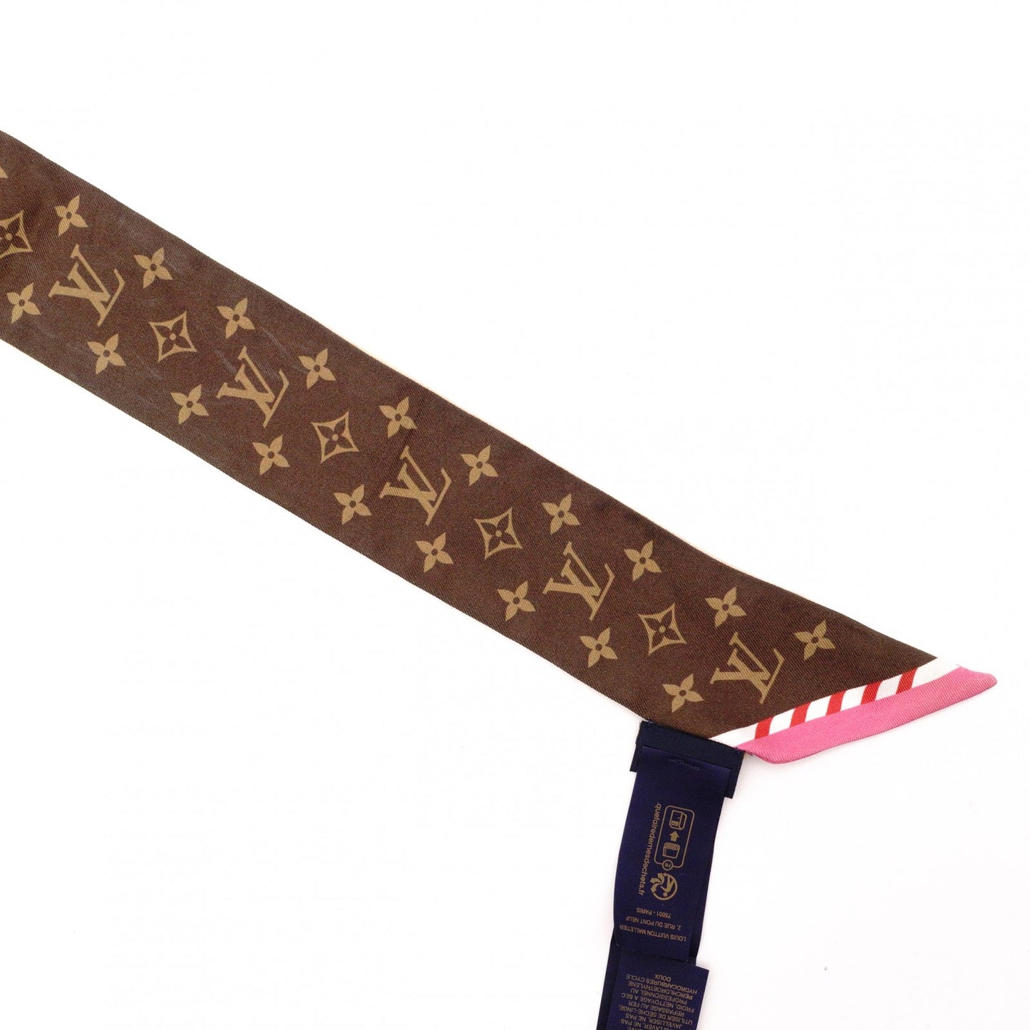 LOUIS VUITTON Vivienne Twilly Bando BB Scarf, Silk, Brown Tones