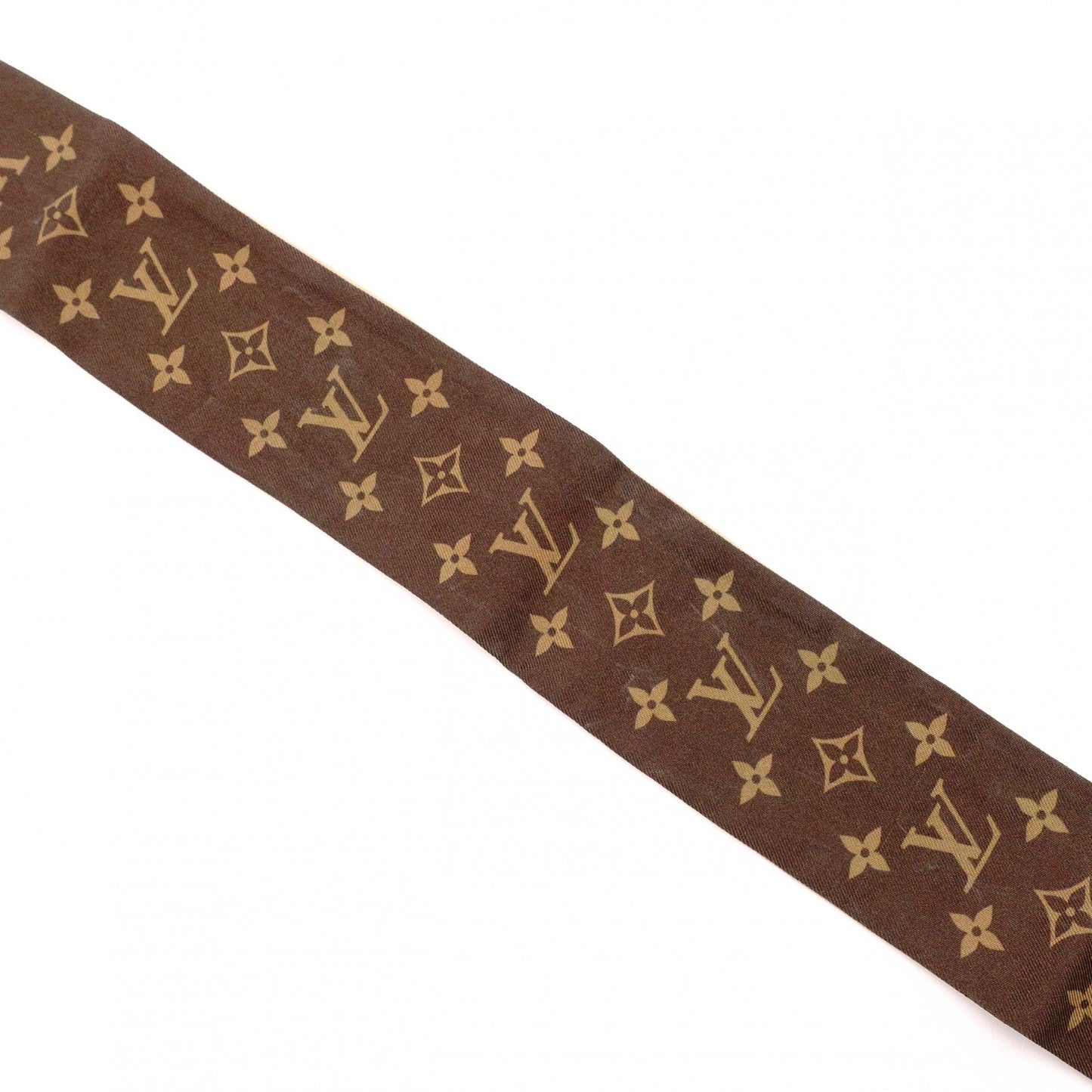 LOUIS VUITTON Vivienne Twilly Bando BB Scarf, Silk, Brown Tones