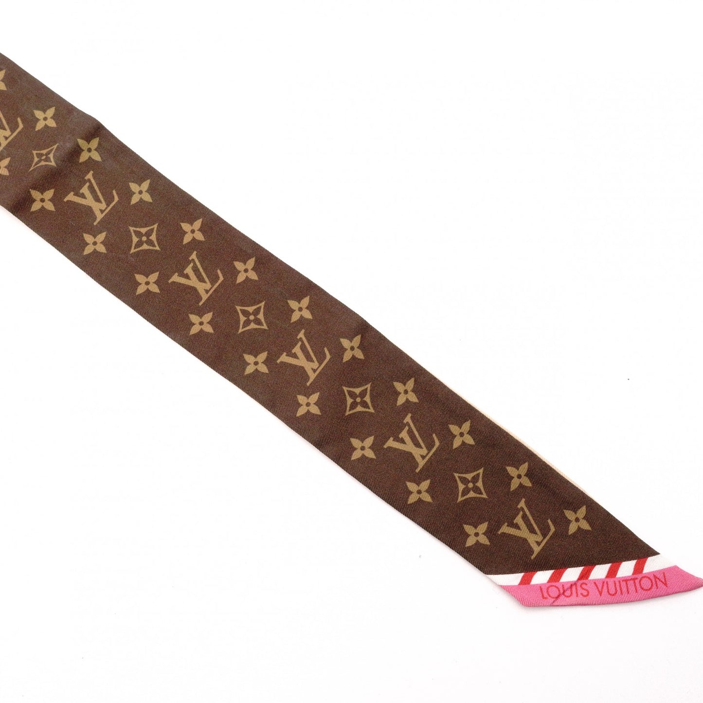 LOUIS VUITTON Vivienne Twilly Bando BB Scarf, Silk, Brown Tones