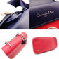 Christian Dior Be Dior Handbag Red × Navy 2-Way Leather Silver Hardware 7-10-667
